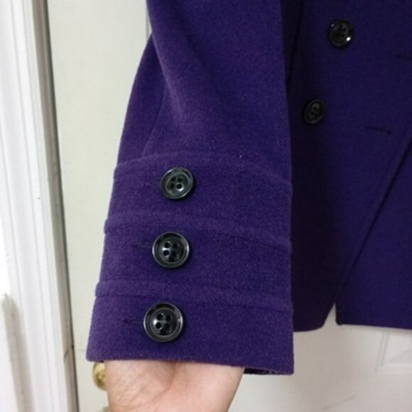 St. Johns Bay Womens Large Purple Double-Breasted Peacoat - Picture 4 of 14